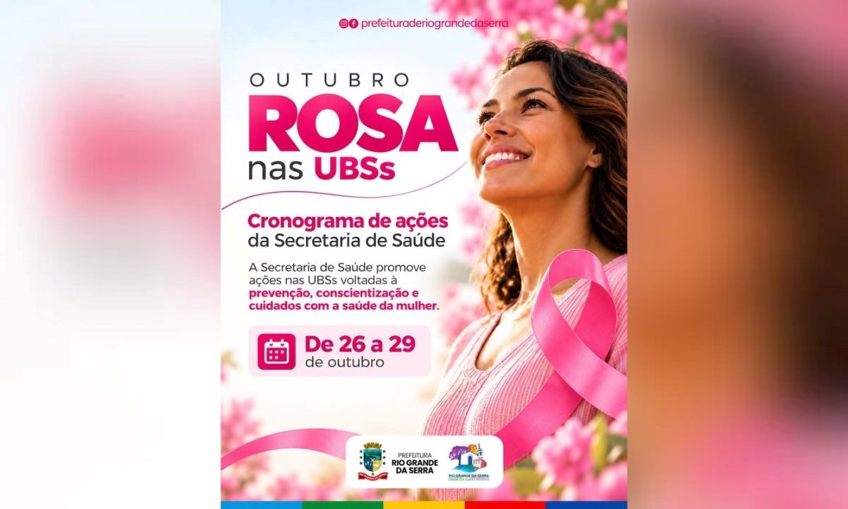 Outubro Rosa terá ações em oito UBSs de Rio Grande da Serra